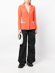 chanelpre-owned CHANEL Pre-Owned 2002 blazer met logo-reliëf - Rood