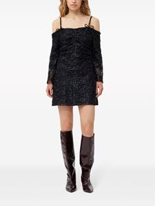 GANNI Off-shoulder mini-jurk met patroon - Zwart