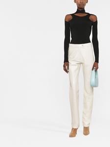 Broek van imitatieleer - Beige