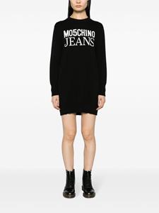 moschinojeans MOSCHINO JEANS Intarsia mini-jurk - Zwart