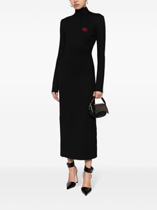 davidkoma David Koma Midi-jurk met open rug - Zwart