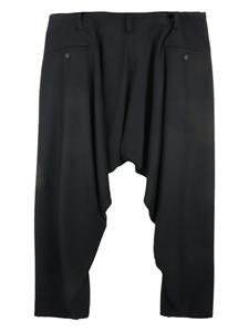 Yohji Yamamoto Broek met verlaagd kruis - Zwart