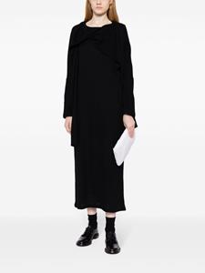 yohjiyamamoto Yohji Yamamoto Midi-jurk met gedraaid detail - Zwart