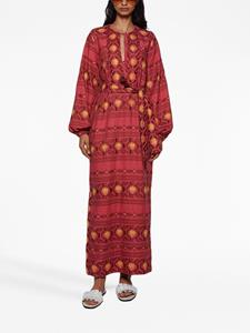 johannaortiz Johanna Ortiz Midi-jurk met borduurwerk - Rood