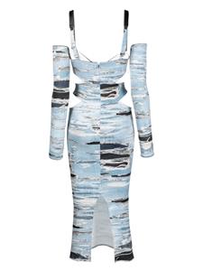 John Richmond Midi-jurk met print - Blauw