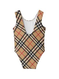 Burberry Kids Vintage Check scoop-neck swimsuit - Beige