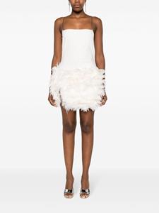 theattico The Attico Mini-jurk met veren afwerking - Wit