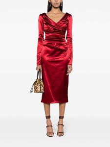 dolce&gabbana Dolce & Gabbana Gedrapeerde midi-jurk - Rood