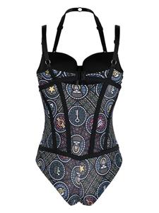 Marlies Dekkers Ecclesia body met print - Zwart