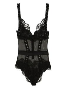 dolce&gabbana Dolce & Gabbana Body met bloemenkant - Zwart