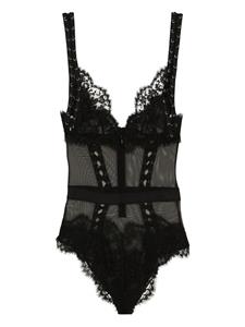 Dolce & Gabbana Body met bloemenkant - Zwart