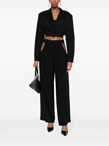 Mugler Pantalon met wijde pijpen - Zwart