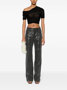 rotatebirgerchristensen ROTATE BIRGER CHRISTENSEN high-waisted sequin-embellished jeans - Zwart