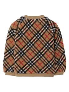 burberrykids Burberry Kids Vintage Check fleece sweatshirt - Beige