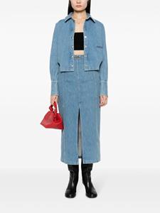 Patou Midi-rok met split van biologisch denim - Blauw