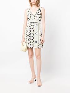 puccipre-owned PUCCI Pre-Owned geometric-pattern belted mini-dress - Wit