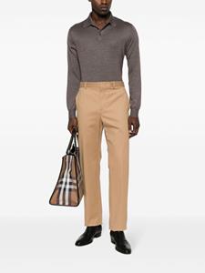 Cruciani Fijngebreid poloshirt - Bruin
