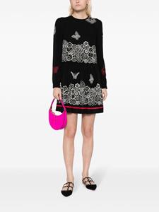 valentinogaravanipre-owned Valentino Garavani Pre-Owned 2010s mini-jurk met bloemenprint - Zwart