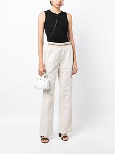helmutlang Helmut Lang logo-waistband pleated cargo trousers - Beige