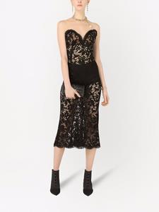 dolce&gabbana Dolce & Gabbana Strapless midi-jurk - Zwart