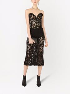 Dolce & Gabbana Midi-jurk met kant - Zwart