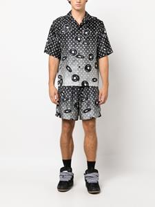 AMIRI Falling Records zijden shorts - Zwart