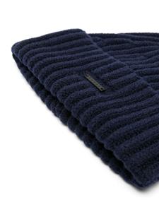 Norse Projects Hybrid ribbed-knit wool blend beanie - Blauw
