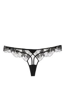 fleurdumal Fleur Du Mal String met pailletten en bloemenkant - Zwart