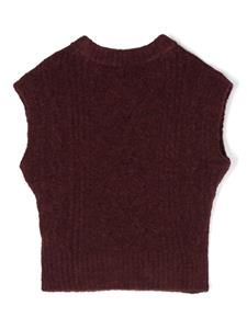 TOCOTO VINTAGE KIDS braided-knit logo-appliqué vest - Rood