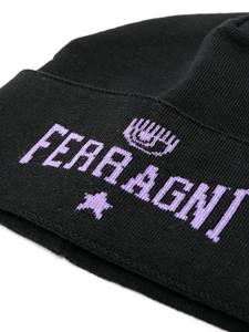 chiaraferragni Chiara Ferragni Muts met intarsia logo - Zwart