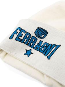 chiaraferragni Chiara Ferragni Muts met intarsia logo - Wit