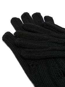 MM6 Maison Margiela Ribgebreide handschoenen - Zwart