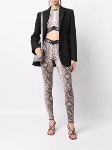 Philipp Plein Legging met slangenleerprint - Bruin