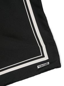 tomford TOM FORD logo-print striped silk scarf - Zwart