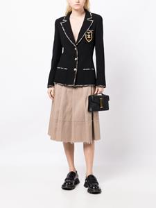 chanelpre-owned CHANEL Pre-Owned 2005 blazer met geborduurd logo - Zwart