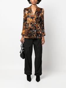 saintlaurentpre-owned Saint Laurent Pre-Owned 1990 blazer met dierenprint - Bruin