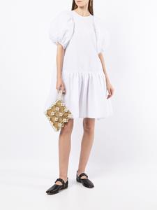 ceciliebahnsen Cecilie Bahnsen Mini-jurk met volumineuze mouwen - Wit