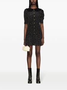 Alessandra Rich Mini-jurk met bloemenprint - Zwart