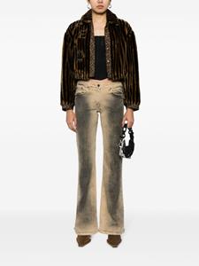 Fendi Pre-Owned Pequin-striped faux-fur jacket - Bruin