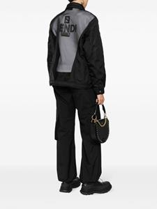Fendi Pre-Owned mesh-panelled logo-patch jacket - Zwart