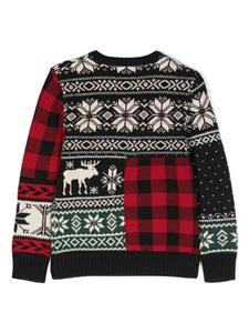 poloralphlaurenkids POLO RALPH LAUREN KIDS patchwork-design knitted jumper - Blauw