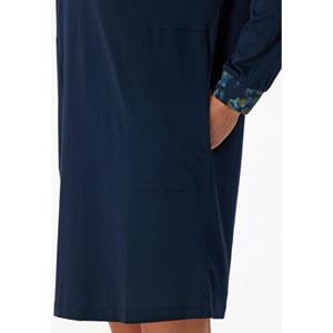 Schiesser Slaapshirt lange mouwen oversized modal nachtblauw - Modern Nightwear 
