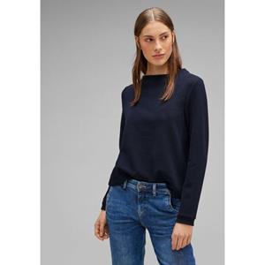 STREET ONE Langarmshirt "Feines Langarmshirt LTD QR fine structure turtle neck", Feine Streifen-Struktur