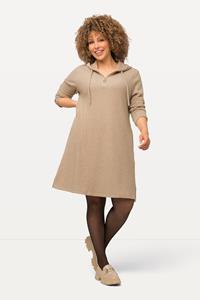 Ulla Popken Jerseykleid Sweat-Midikleid Drapierung U-Boot-Ausschnitt