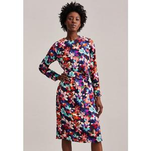 seidensticker Sommerkleid Schwarze Rose Langarm Rundhals Druck
