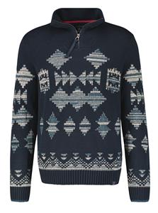 LERROS Strickpullover "LERROS Jaquardpullover mit Troyerkragen"