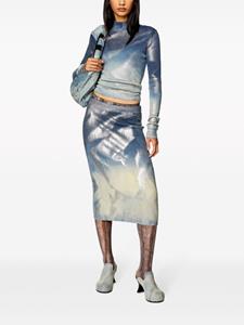 Diesel Mi-Ian geribbelde midi-rok - Blauw