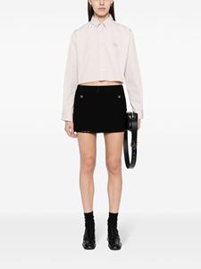 Miu Miu sequin-trim knitted miniskirt - Zwart