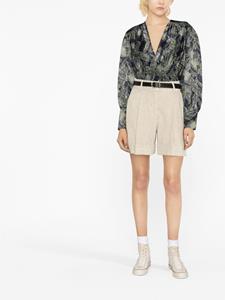 Ribfluwelen shorts - Beige