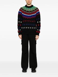 monclergrenoble Moncler Grenoble Ribgebreide trui met jacquard - Zwart